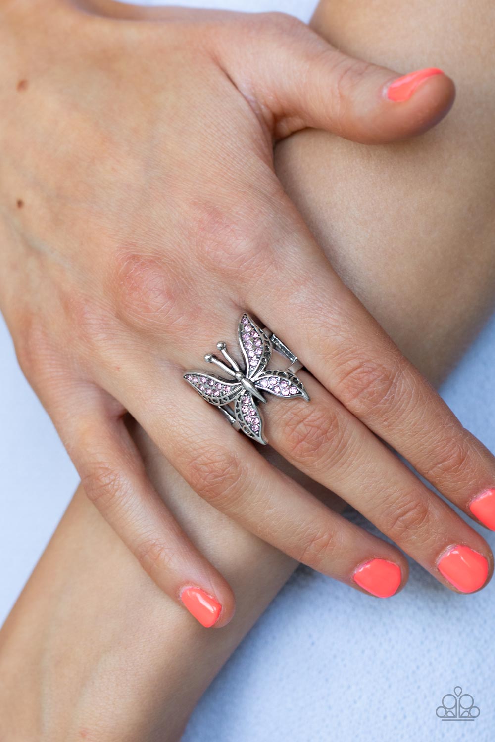 Blinged Out Butterfly - Pink Rings