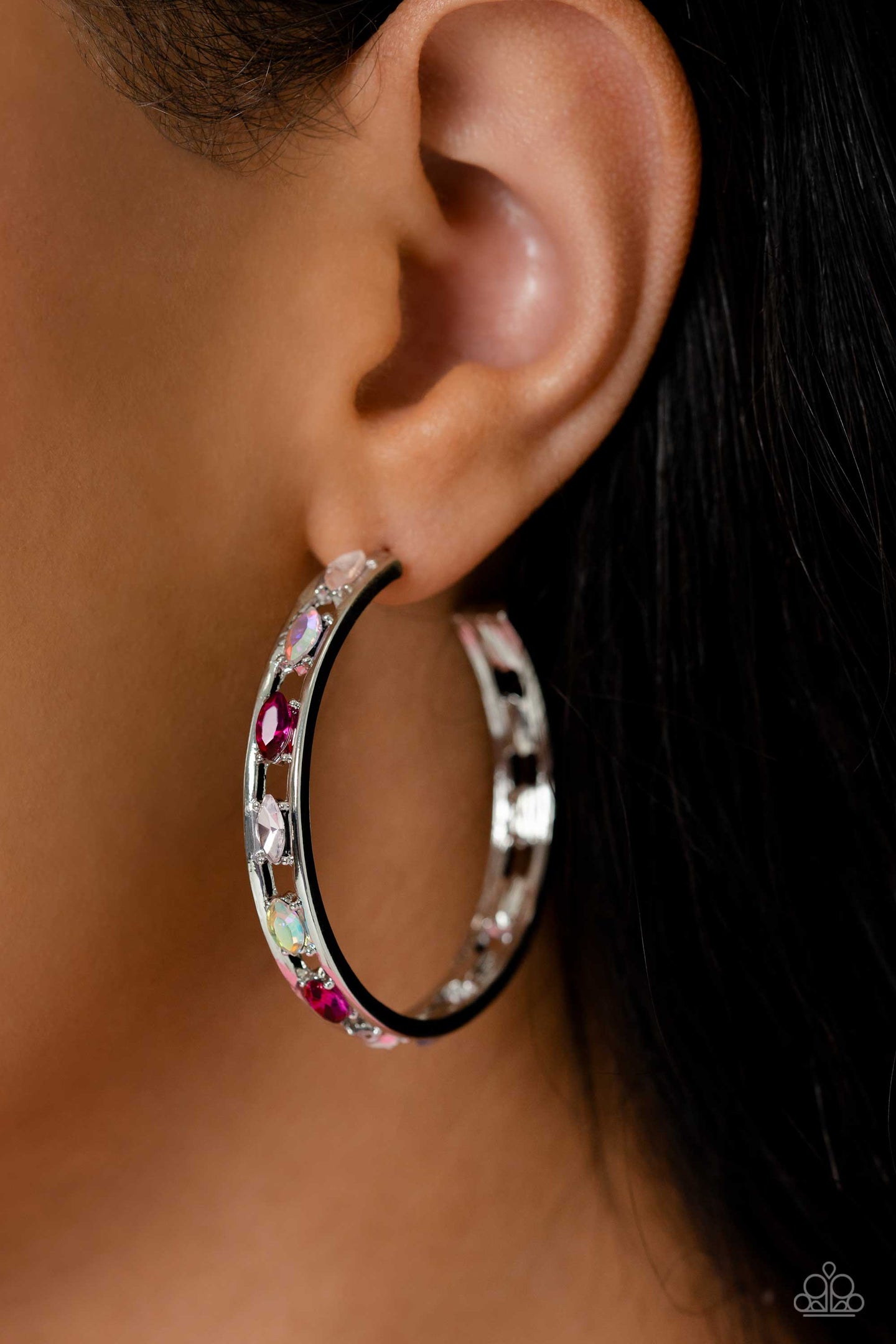 The Gem Fairy - Pink Hoop Earring