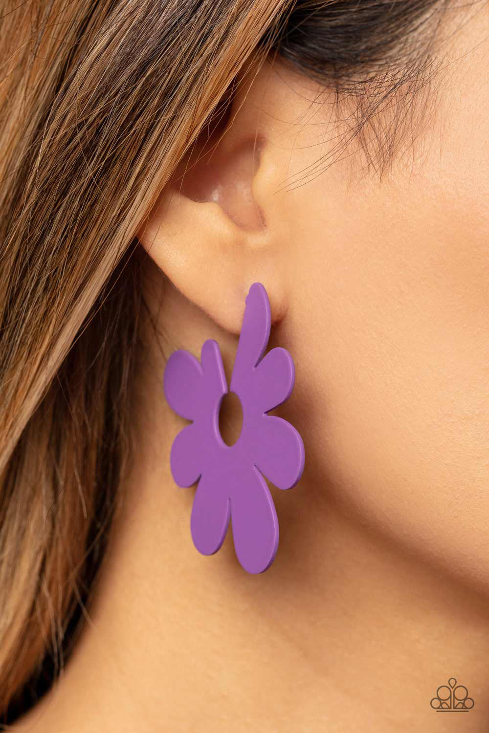 Flower Power Fantasy - Purple Earrings