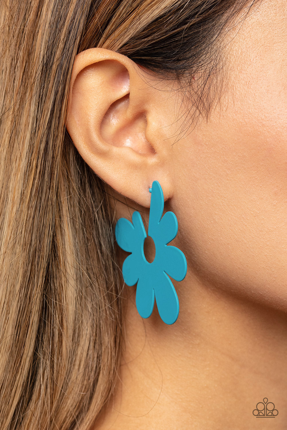 Flower Power Fantasy - Blue Post Earrings