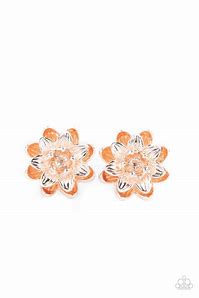 Paparazzi ♥ Water Lily Love - Rose Gold ♥ Post Earrings