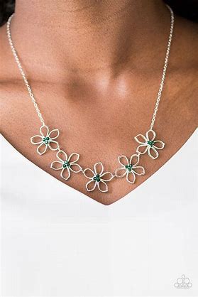 Hoppin Hibiscus - Green Necklaces